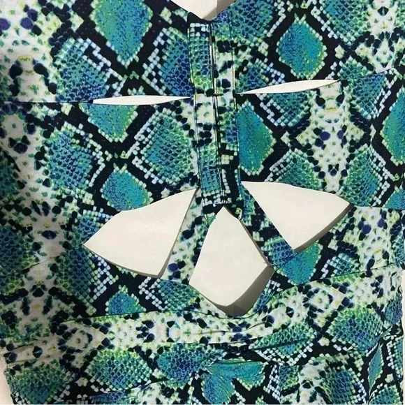 BCBG Maxazria snakeskin  fit and flare midi sleeveless super soft dress size S - Picture 6 of 7